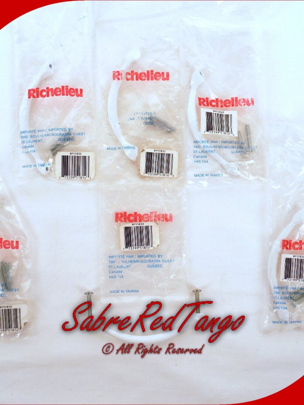 New Richelieu 3-3/4" Center To Center Arch Cabinet Pull #BP55830 White Lot Of 6